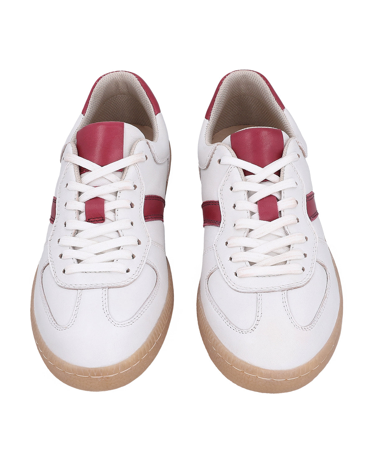 Herren Sneaker Weiß mit roten Akzenten, Bequeme Freizeitschuhe mit flexibler Schnürung, Sportliche Halbschuhe für Alltag & Sport, Weiß-Rot
