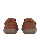 Kinder Barfußschuhe mit Klettverschluss & rutschfester Sohle, Leichte Minimalschuhe für Jungen & Mädchen, Bequeme Barfuß Sneaker für Kita & Alltag, Braun