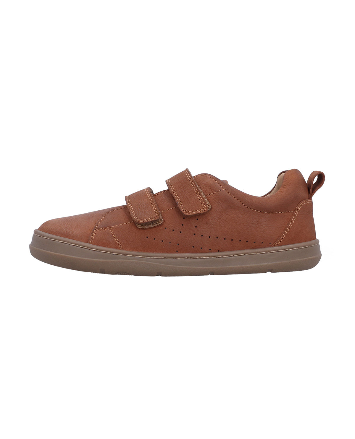 Kinder Barfußschuhe mit Klettverschluss & rutschfester Sohle, Leichte Minimalschuhe für Jungen & Mädchen, Bequeme Barfuß Sneaker für Kita & Alltag, Braun